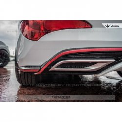 8 999 р. Накладка на задний бампер TopKontur Design Hyundai Solaris RBr седан дорестайлинг (2010-2014) (Неокрашенная)  с доставкой в г. Вологда. Увеличить фотографию 5