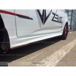 4 999 р. Пороги накладки TopKontur Design KIA Rio 3 QB хэтчбек 5 дв. рестайлинг (2015-2017) (Неокрашенные)  с доставкой в г. Вологда. Увеличить фотографию 7