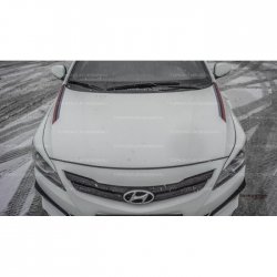 1 499 р. Реснички на фары HS1 Hyundai Solaris RBr седан дорестайлинг (2010-2014) (Неокрашенные)  с доставкой в г. Вологда. Увеличить фотографию 2