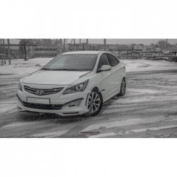 1 499 р. Реснички на фары HS1 Hyundai Solaris RBr седан дорестайлинг (2010-2014) (Неокрашенные)  с доставкой в г. Вологда. Увеличить фотографию 5