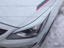 1 499 р. Реснички на фары HS1 Hyundai Solaris RBr седан дорестайлинг (2010-2014) (Неокрашенные)  с доставкой в г. Вологда. Увеличить фотографию 6