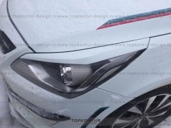 1 499 р. Реснички на фары HS1 Hyundai Solaris RBr седан дорестайлинг (2010-2014) (Неокрашенные)  с доставкой в г. Вологда. Увеличить фотографию 7