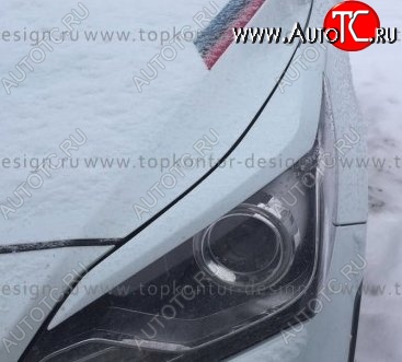 1 499 р. Реснички на фары HS1 Hyundai Solaris RBr седан дорестайлинг (2010-2014) (Неокрашенные)  с доставкой в г. Вологда
