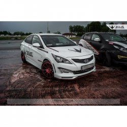 1 499 р. Реснички на фары Zeus Hyundai Solaris RBr седан дорестайлинг (2010-2014) (Неокрашенные)  с доставкой в г. Вологда. Увеличить фотографию 4