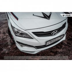1 499 р. Реснички на фары Zeus Hyundai Solaris RBr седан дорестайлинг (2010-2014) (Неокрашенные)  с доставкой в г. Вологда. Увеличить фотографию 5