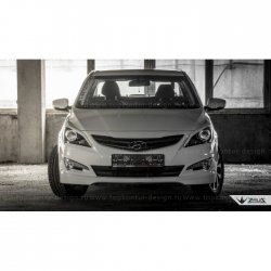 1 499 р. Реснички на фары Zeus Hyundai Solaris RBr седан дорестайлинг (2010-2014) (Неокрашенные)  с доставкой в г. Вологда. Увеличить фотографию 6