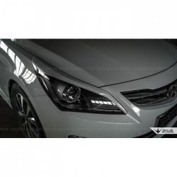 1 499 р. Реснички на фары Zeus Hyundai Solaris RBr седан дорестайлинг (2010-2014) (Неокрашенные)  с доставкой в г. Вологда. Увеличить фотографию 9
