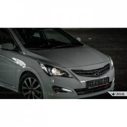 1 499 р. Реснички на фары Zeus Hyundai Solaris RBr седан дорестайлинг (2010-2014) (Неокрашенные)  с доставкой в г. Вологда. Увеличить фотографию 11
