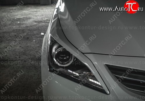 1 499 р. Реснички на фары Zeus Hyundai Solaris RBr седан дорестайлинг (2010-2014) (Неокрашенные)  с доставкой в г. Вологда