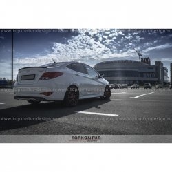 4 499 р. Лип спойлер HS1 Hyundai Solaris RBr седан дорестайлинг (2010-2014) (Неокрашенный)  с доставкой в г. Вологда. Увеличить фотографию 2
