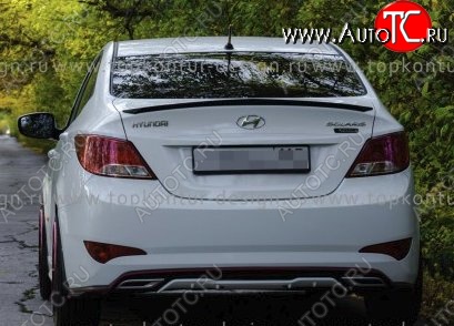 4 499 р. Лип спойлер HS1 Hyundai Solaris RBr седан дорестайлинг (2010-2014) (Неокрашенный)  с доставкой в г. Вологда