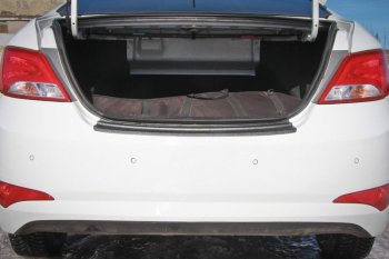 1 189 р. Накладка защитная на задний бампер Yuago Hyundai Solaris RBr седан рестайлинг (2014-2017)  с доставкой в г. Вологда. Увеличить фотографию 2