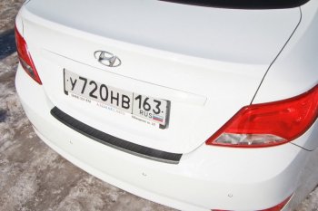 1 189 р. Накладка защитная на задний бампер Yuago Hyundai Solaris RBr седан рестайлинг (2014-2017)  с доставкой в г. Вологда. Увеличить фотографию 4
