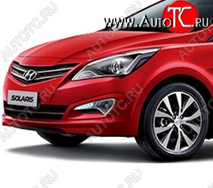 3 659 р. Бампер передний Стандартный Hyundai Solaris RBr седан рестайлинг (2014-2017) (Окрашенный)  с доставкой в г. Вологда