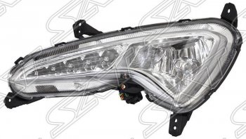 Левая противотуманная фара SAT (с ДХО) Hyundai Solaris  RBr (2014-2017) седан рестайлинг