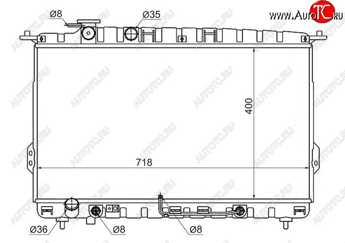 6 799 р. Радиатор двигателя (трубчатый, 2.0/2.4/2.5/2.7, МКПП/АКПП) SAT Hyundai Sonata EF рестайлинг ТагАЗ (2001-2013)  с доставкой в г. Вологда