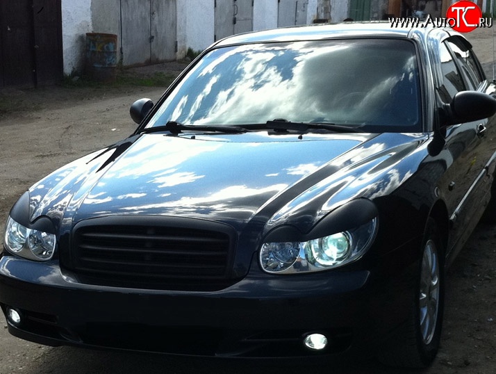 1 699 р. Реснички на фары M-VRS 3 Hyundai Sonata EF рестайлинг ТагАЗ (2001-2013) (Неокрашенные)  с доставкой в г. Вологда