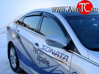611 р. Дефлекторы окон (ветровики) Novline 4 шт Hyundai Sonata YF (2009-2014)  с доставкой в г. Вологда