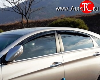 999 р. Комплект дефлекторов окон (ветровиков) 4 шт. Russtal Hyundai Sonata YF (2009-2014)  с доставкой в г. Вологда