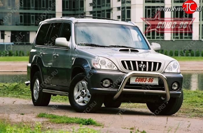 17 684 р. Защита переднего бампера Souz-96 (d76) Hyundai Terracan HP дорестайлинг (2001-2004)  с доставкой в г. Вологда