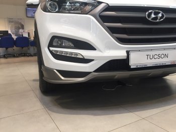 5 649 р. Накладка на передний бампер АвтоКрат Hyundai Tucson TL дорестайлинг (2015-2018) (Неокрашенная)  с доставкой в г. Вологда. Увеличить фотографию 2