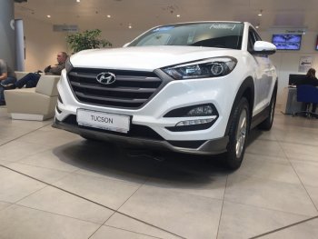 5 649 р. Накладка на передний бампер АвтоКрат Hyundai Tucson TL дорестайлинг (2015-2018) (Неокрашенная)  с доставкой в г. Вологда. Увеличить фотографию 3