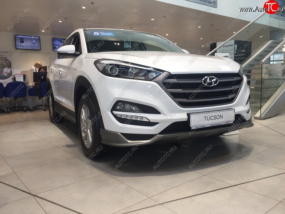 5 649 р. Накладка на передний бампер АвтоКрат Hyundai Tucson TL дорестайлинг (2015-2018) (Неокрашенная)  с доставкой в г. Вологда