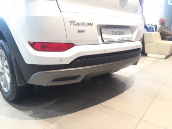 5 649 р. Накладка на задний бампер АвтоКрат Hyundai Tucson TL дорестайлинг (2015-2018) (Неокрашенная)  с доставкой в г. Вологда. Увеличить фотографию 2