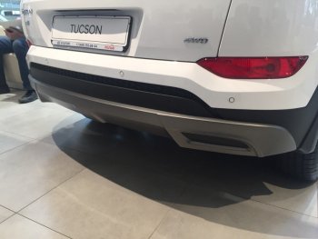 5 649 р. Накладка на задний бампер АвтоКрат Hyundai Tucson TL дорестайлинг (2015-2018) (Неокрашенная)  с доставкой в г. Вологда. Увеличить фотографию 4