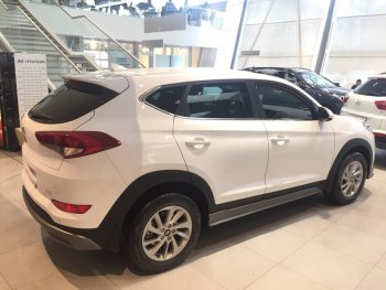 7 349 р. Пластиковые пороги АвтоКрат Hyundai Tucson TL дорестайлинг (2015-2018) (Неокрашенные)  с доставкой в г. Вологда. Увеличить фотографию 3