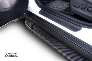 11 609 р. Порожки для ног Arbori Optima Black Hyundai Tucson TL дорестайлинг (2015-2018)  с доставкой в г. Вологда. Увеличить фотографию 2