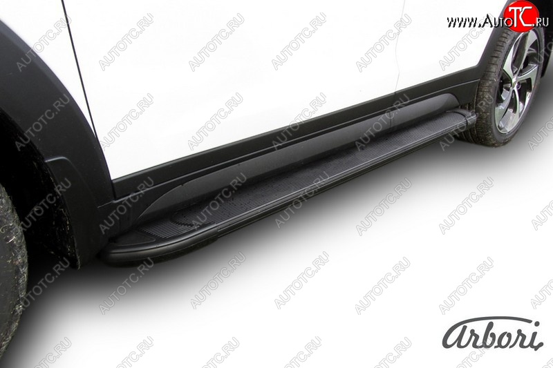 11 609 р. Порожки для ног Arbori Optima Black Hyundai Tucson TL дорестайлинг (2015-2018)  с доставкой в г. Вологда