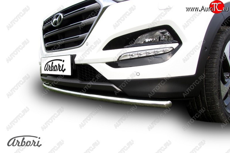 11 789 р. Защита переднего бампера Arbori (нержавейка, 1 труба d42 mm). Hyundai Tucson TL дорестайлинг (2015-2018)  с доставкой в г. Вологда