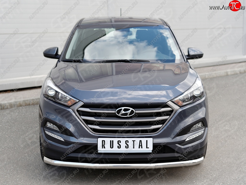 15 999 р. Защита переднего бампера (Ø63 мм, нержавейка) SLITKOFF Hyundai Tucson TL дорестайлинг (2015-2018)  с доставкой в г. Вологда