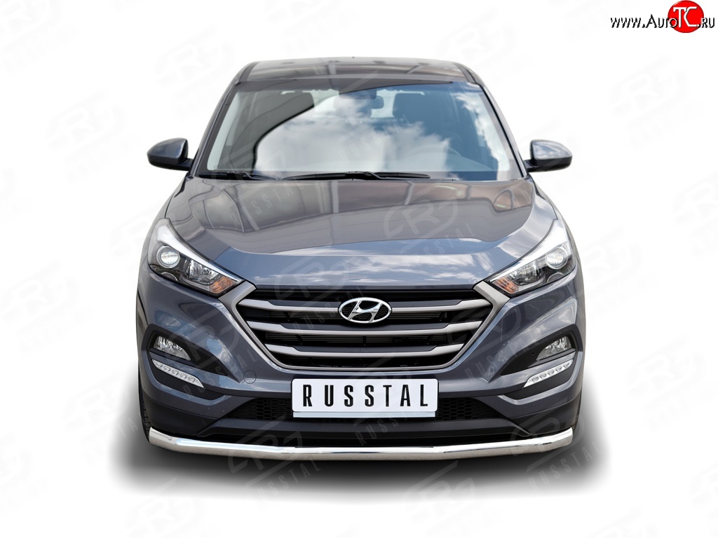 15 449 р. Одинарная защита переднего бампера диаметром 63 мм Russtal Hyundai Tucson TL дорестайлинг (2015-2018)  с доставкой в г. Вологда
