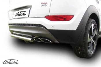14 249 р. Защита штатных порогов Arbori (нержавейка, d57 mm). Hyundai Tucson TL дорестайлинг (2015-2018)  с доставкой в г. Вологда. Увеличить фотографию 2
