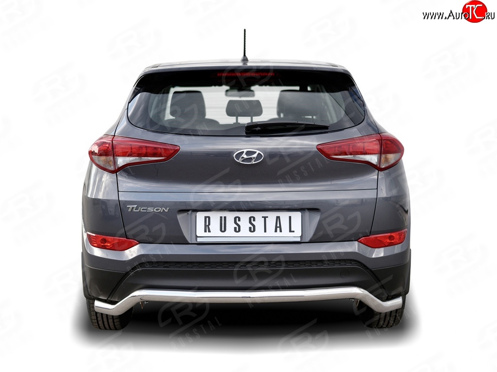 15 999 р. Защита заднего бампера (Ø63 мм волна, нержавейка) SLITKOFF Hyundai Tucson TL дорестайлинг (2015-2018)  с доставкой в г. Вологда