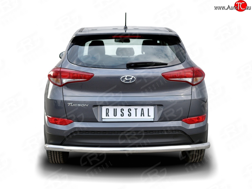 15 749 р. Защита заднего бампера (Ø63 мм длинная, нержавейка) SLITKOFF Hyundai Tucson TL дорестайлинг (2015-2018)  с доставкой в г. Вологда