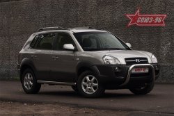 18 764 р. Защита переднего бампера Souz-96 (d76) Hyundai Tucson JM (2004-2010)  с доставкой в г. Вологда. Увеличить фотографию 3