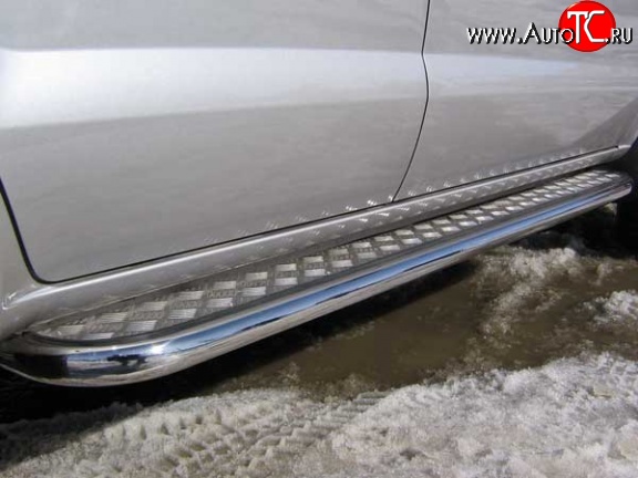 16 999 р. Широкая защита порогов Slitkoff Hyundai Tucson JM (2004-2010)  с доставкой в г. Вологда