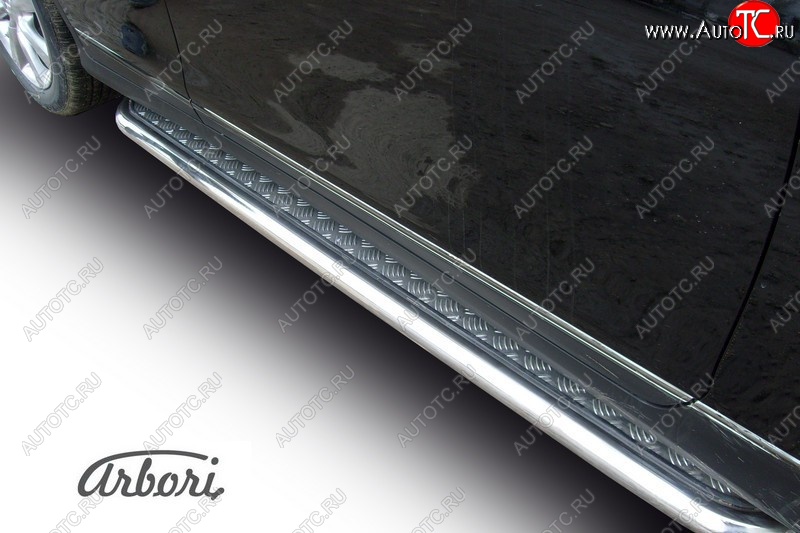 18 629 р. Защита штатных порогов с листом Arbori (нержавейка, алюминий, d57) INFINITI EX35 J50 (2007-2013)  с доставкой в г. Вологда