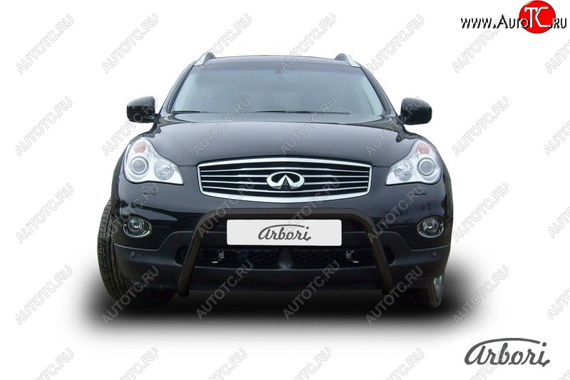 15 659 р. Защита переднего бампера Arbori (низкая, черная, 1 труба d57 mm). INFINITI EX35 J50 (2007-2013)  с доставкой в г. Вологда
