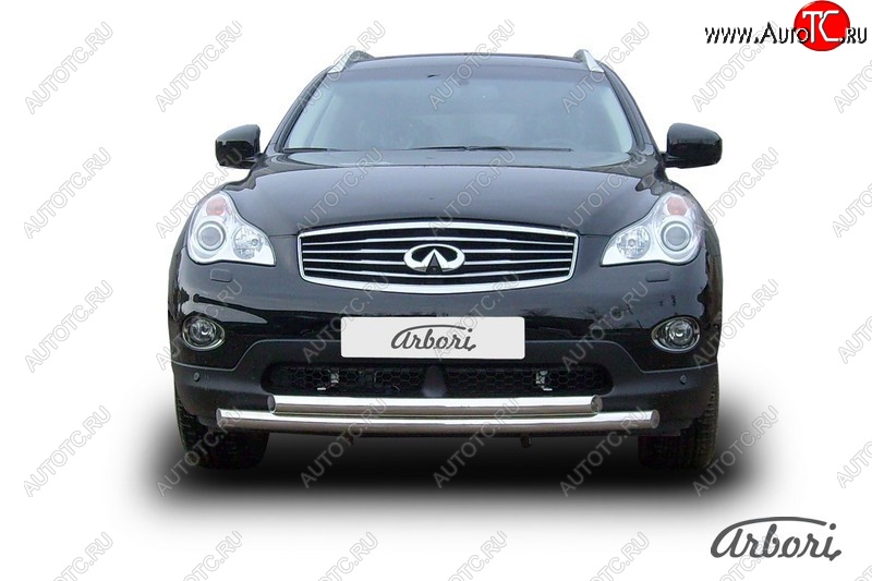 15 749 р. Защита переднего бампера Arbori (нержавейка, 2 трубы d57 и 57 mm) INFINITI EX35 J50 (2007-2013)  с доставкой в г. Вологда