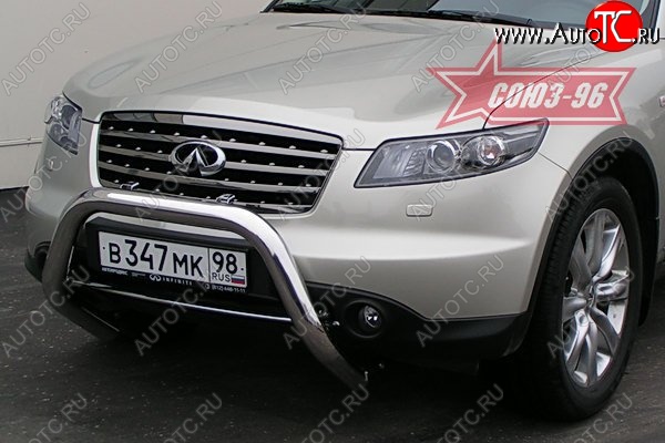 25 019 р. Защита переднего бампера (Европа) Souz-96 (d76) INFINITI EX35 J50 (2007-2013)  с доставкой в г. Вологда