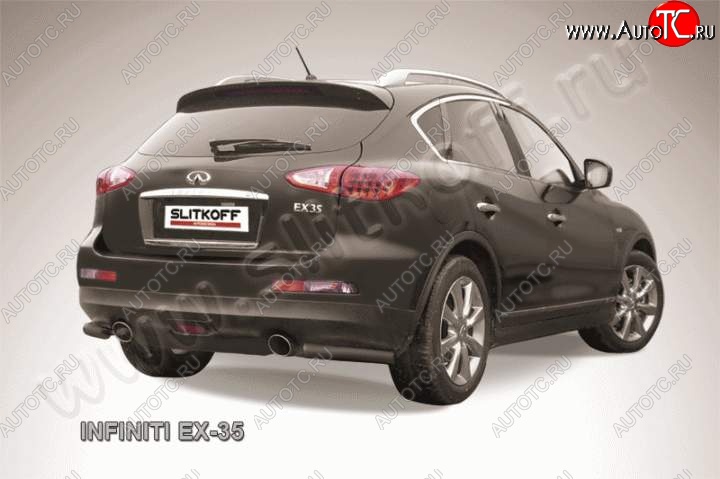 6 399 р. Защита заднего бампера из уголков d57 Slitkoff INFINITI EX35 J50 (2007-2013) (Цвет: серебристый)  с доставкой в г. Вологда