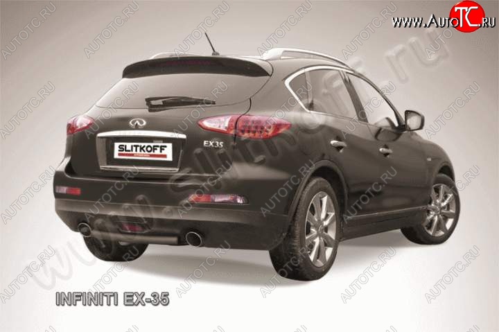 5 749 р. Защита заднего бампера из трубы d57 Slitkoff (короткая) INFINITI EX35 J50 (2007-2013) (Цвет: серебристый)  с доставкой в г. Вологда