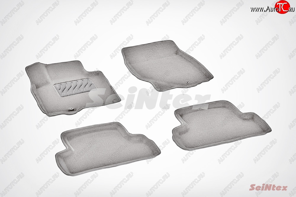 7 999 р. Износостойкие коврики в салон SeiNtex Premium 3D 4 шт. (ворсовые, серые) INFINITI EX35 J50 (2007-2013)  с доставкой в г. Вологда
