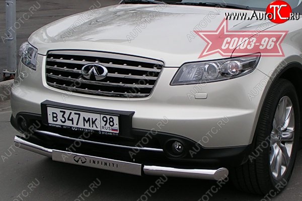 28 394 р. Защита переднего бампера одинарная (Европа) Souz-96 (d76) INFINITI FX45 S50 дорестайлинг (2002-2005)  с доставкой в г. Вологда
