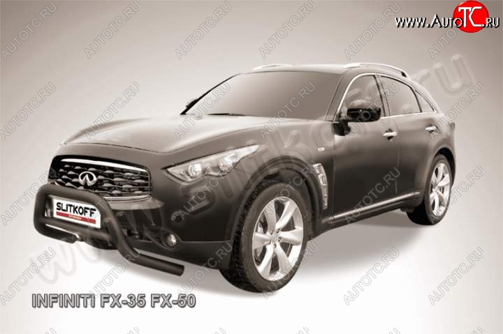 30 999 р. Кенгурятник d76 низкий INFINITI FX35 S51 дорестайлинг (2008-2011) (Цвет: серебристый)  с доставкой в г. Вологда