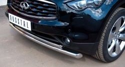 18 949 р. Защита переднего бампера (2 трубыØ63 и 42 мм, нержавейка) SLITKOFF INFINITI FX37 S51 рестайлинг (2011-2013)  с доставкой в г. Вологда. Увеличить фотографию 3